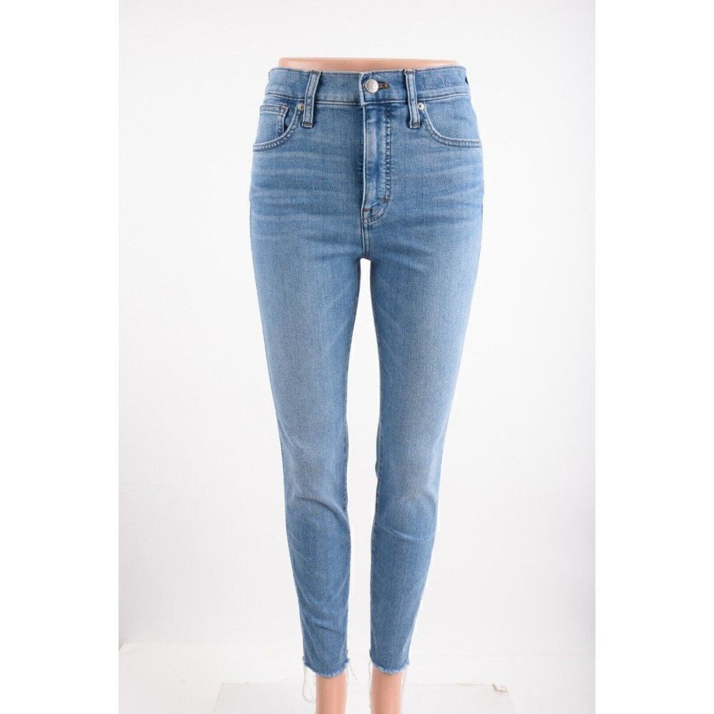 Madewell Womens Jeans 10" High Rise Ankle Skinny Frayed Hem Sz 26 Blue Denim